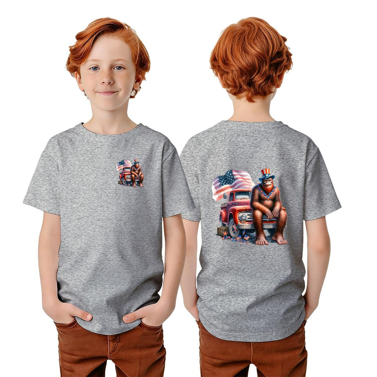 Bigfoot Sasquatch Designs, Kid’s Double Sided Gildan 5000B T Shirt
