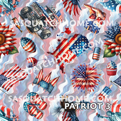 8 Patriot Designs, Set of 2 Front Auto Seat Cover
