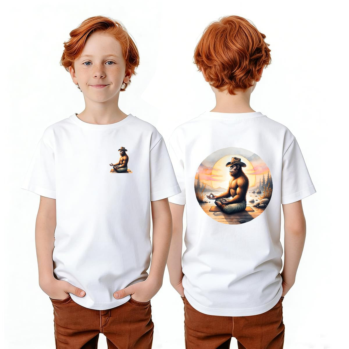 Bigfoot Sasquatch Designs, Kid’s Double Sided Gildan 5000B T Shirt