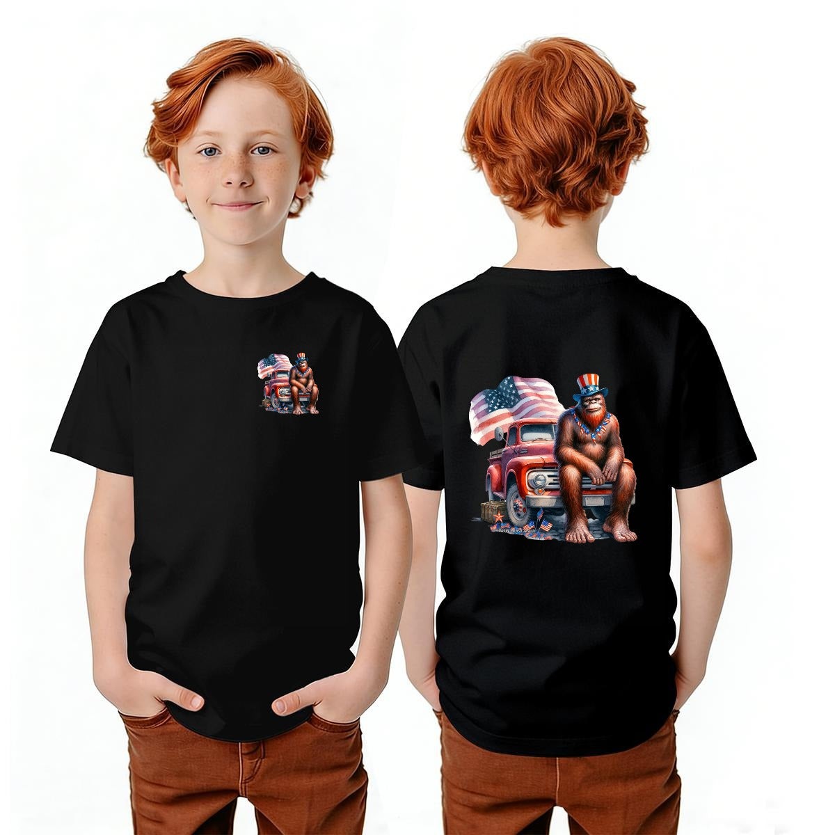 Bigfoot Sasquatch Designs, Kid’s Double Sided Gildan 5000B T Shirt