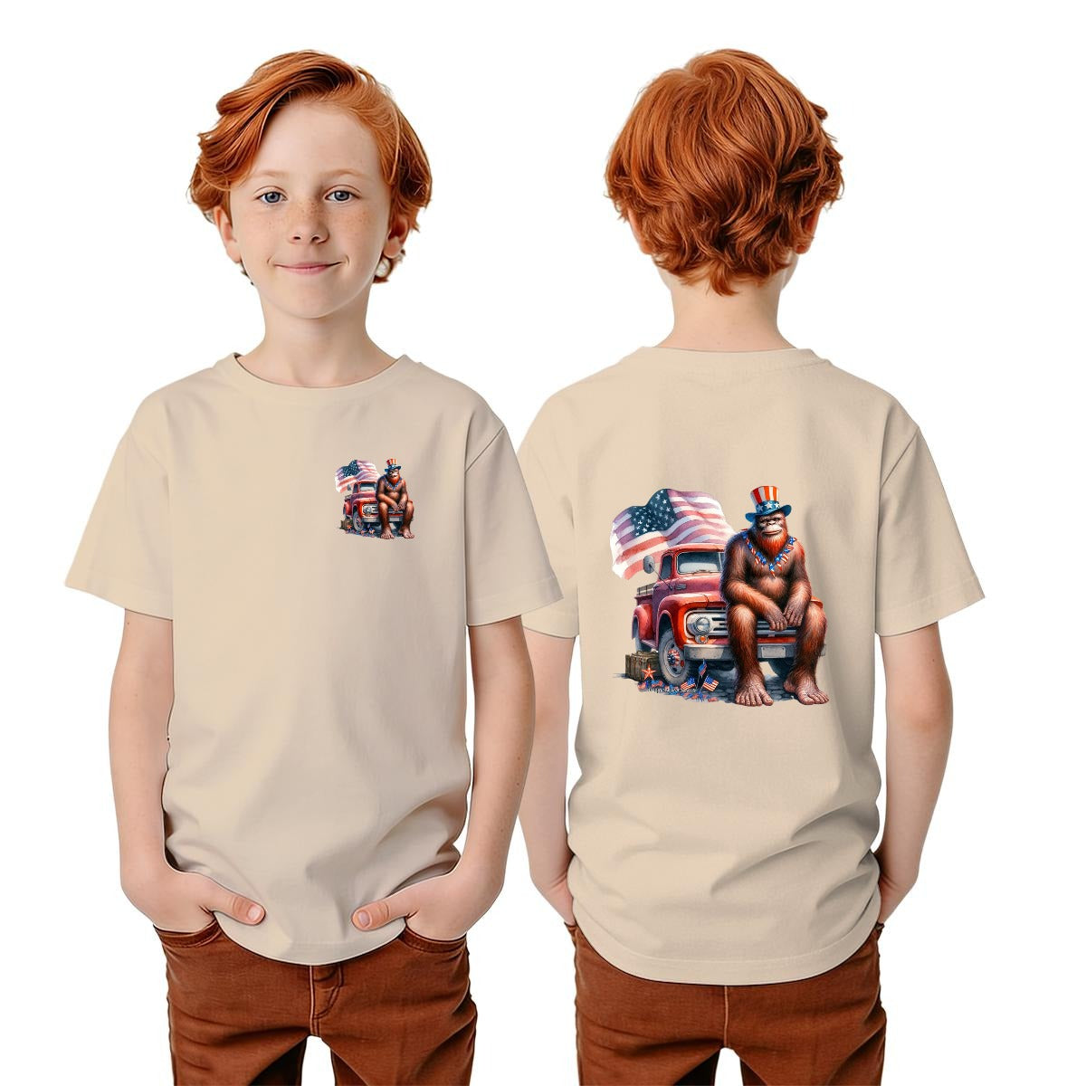 Bigfoot Sasquatch Designs, Kid’s Double Sided Gildan 5000B T Shirt