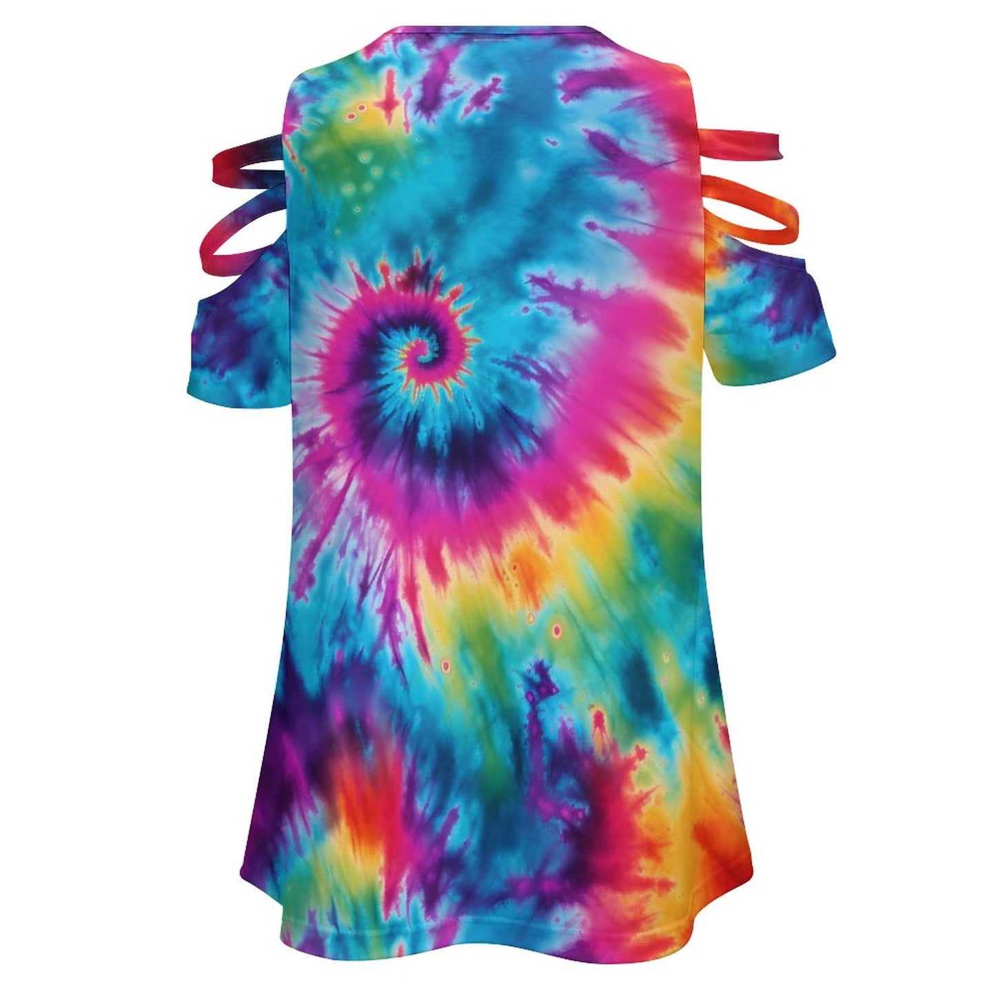 19 Tie Dye Designs, Women's Zipper T-Shirts, cold shoulder shirt