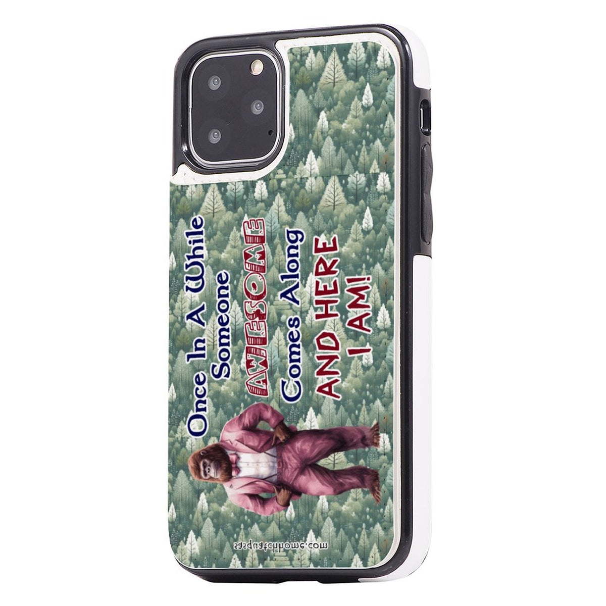 iPhone 11 Pro Bigfoot, Sasquatch Cell Phone Flip Wallet Case - "Once in a while..."