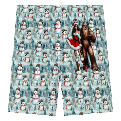 Naughty Bigfoot / Sasquatch, Men’s Polyester, pocketed, pajama Shorts