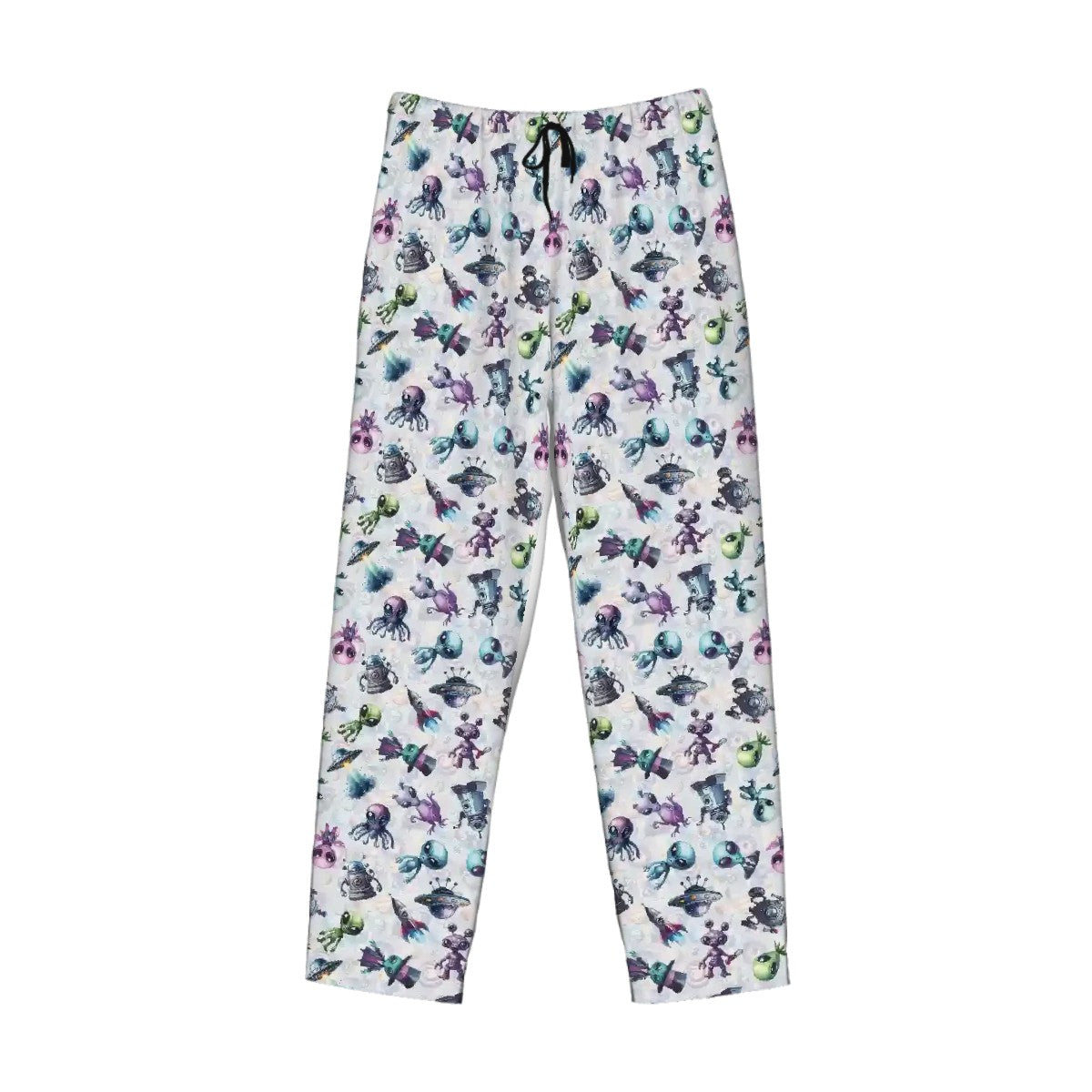 6 Alien Designs, Men’s Polyester, Drawstring, Pajama Pants
