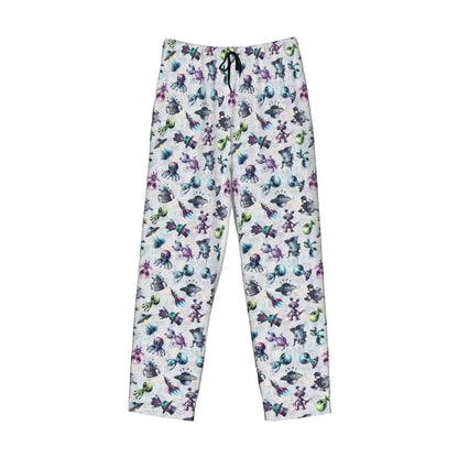 6 Alien Designs, Men’s Polyester, Drawstring, Pajama Pants