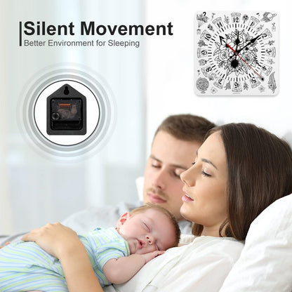 Flowers Square Wall Clock