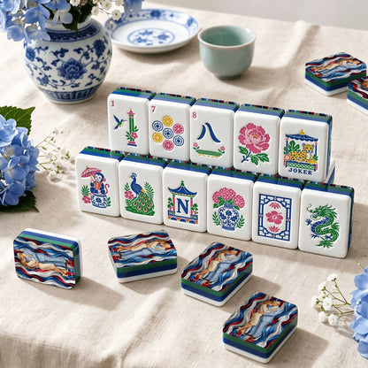 Donald and Melania Trump Chinoiserie Chic American Mahjong Tiles