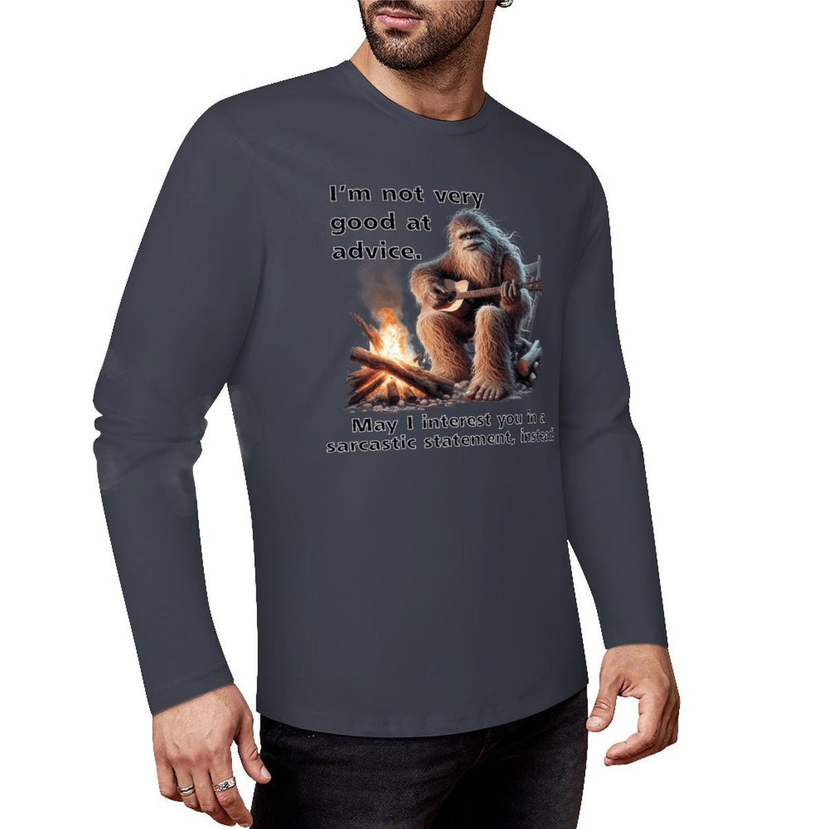 Bigfoot - Sasquatch "I'm not very good..",  Cotton Unisex Long Sleeve T-shirt