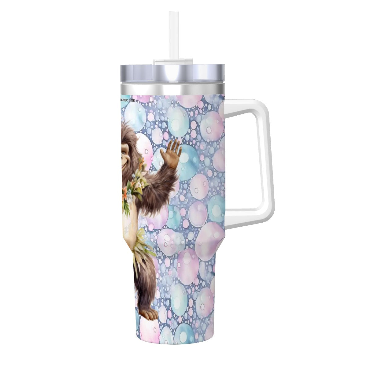Sarcastic Sasquatch, Bigfoot 40 oz Stainless Steel Travel Coffee Mug with a Straw
