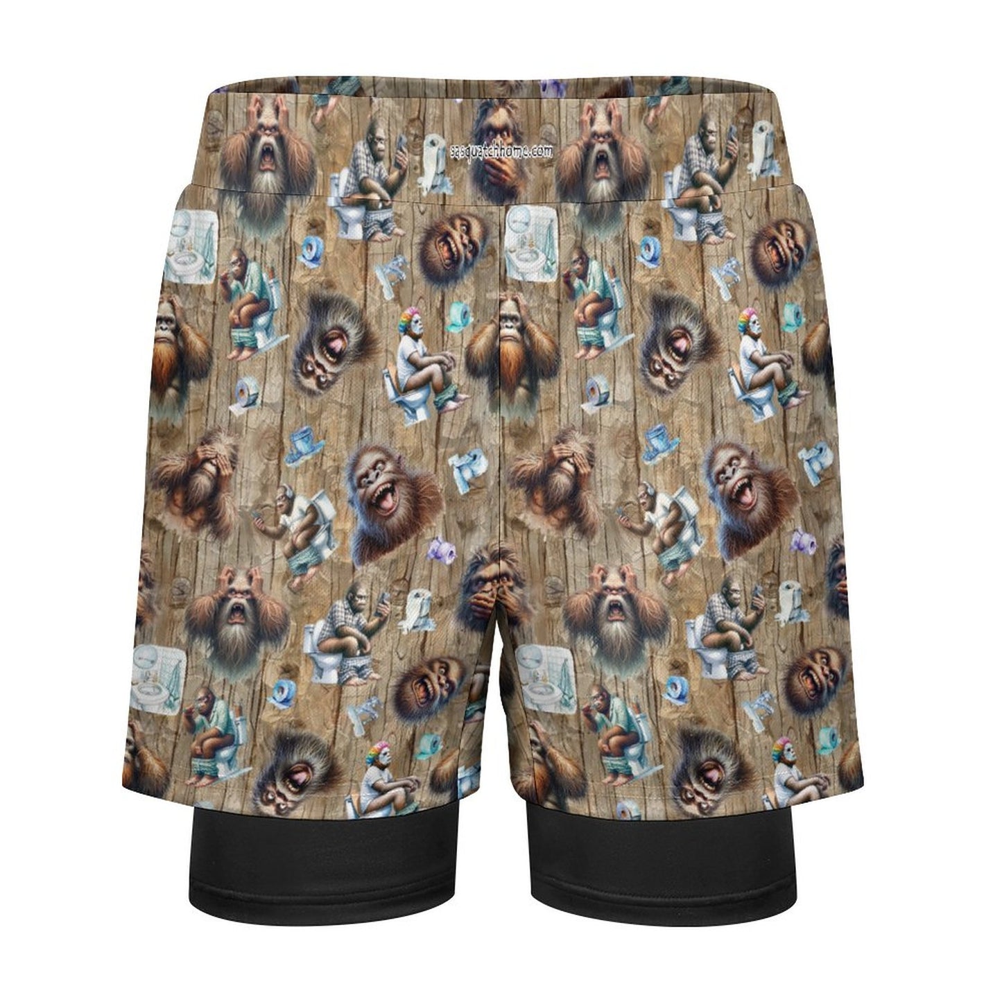 Sasquatch, Bigfoot Themed, Men Beach Shorts / Swim trunks with 4 Pockets