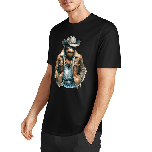 Bigfoot - Sasquatch Cowboy Short Sleeve Cotton T-Shirt