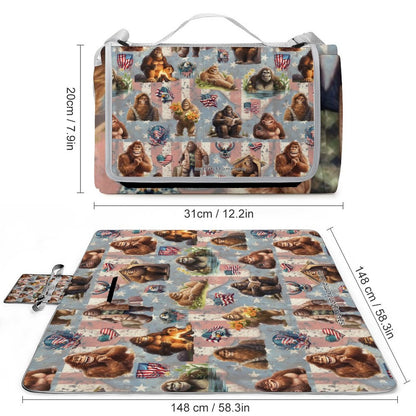 Foldable Zipper Picnic Mat- Blanket 58”x58” w/ Carry Straps