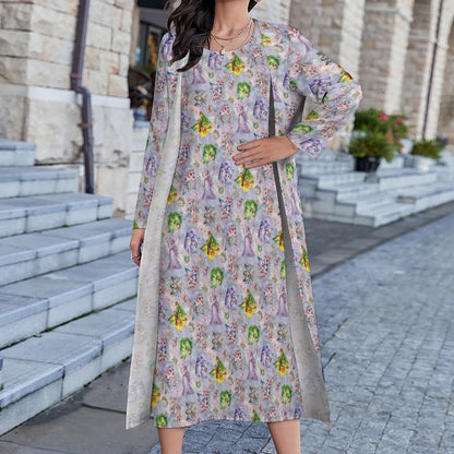 6 Fairy Designs, Women’s Long Dress with Cardigan