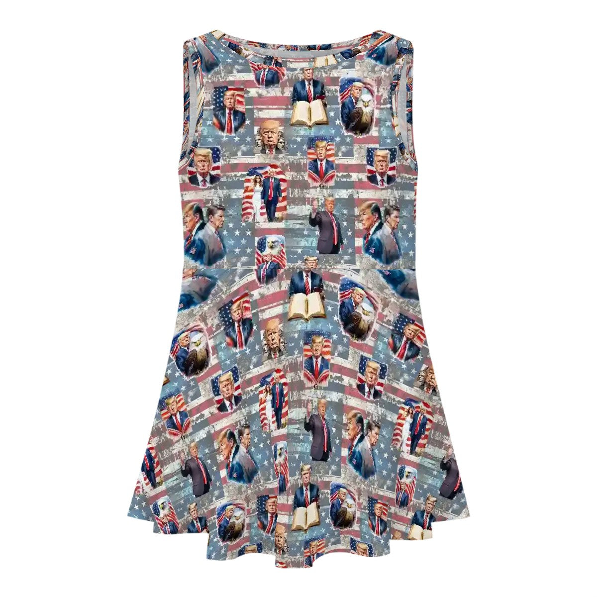10 Donald Trump Designs,  Girls Polyester Sleeveless Dress