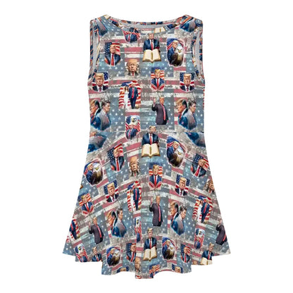 10 Donald Trump Designs,  Girls Polyester Sleeveless Dress