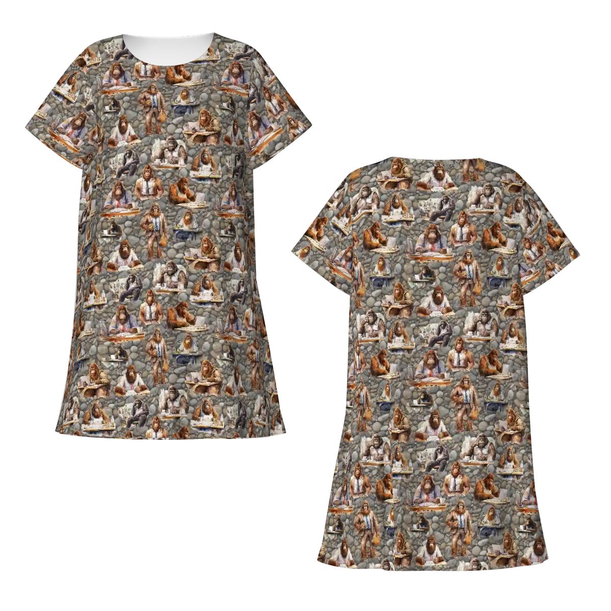 21 Bigfoot Sasquatch Designs, Women’s Loose Fit Short Sleeve Night Gown