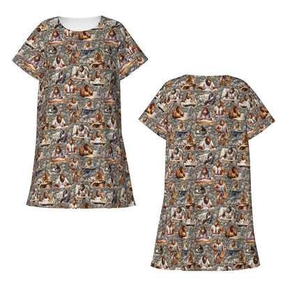 21 Bigfoot Sasquatch Designs, Women’s Loose Fit Short Sleeve Night Gown