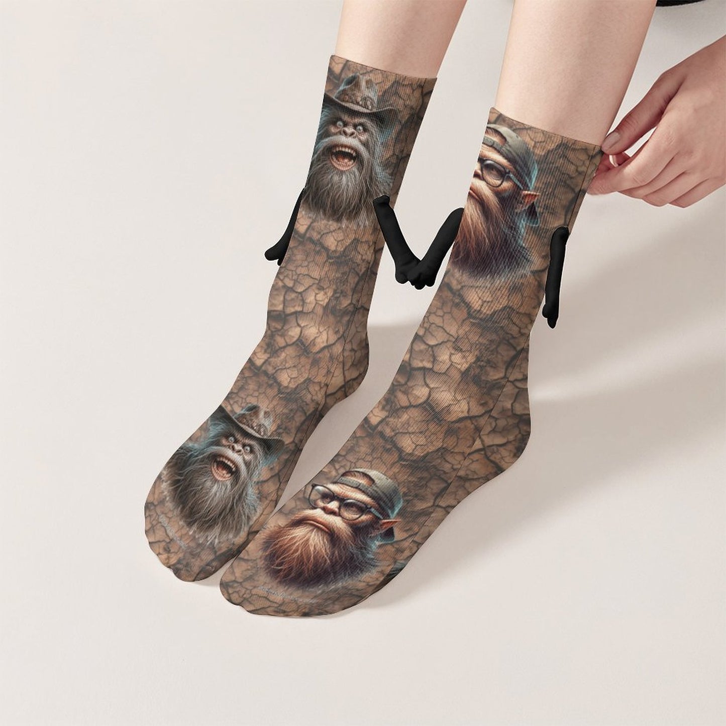 Bigfoot Magnetic Holding Hands Funny Socks – PERSONALIZE FREE