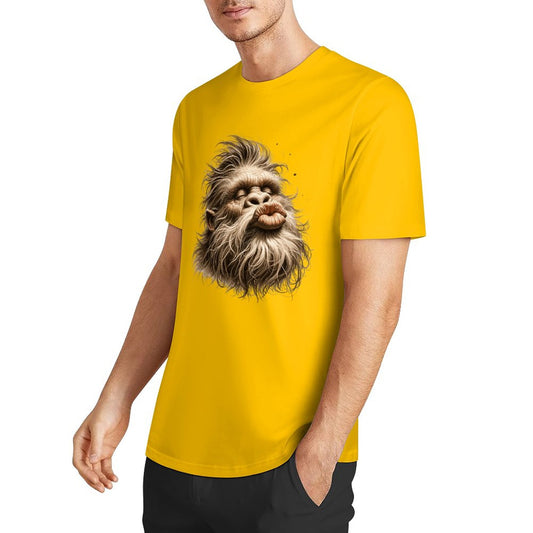 Bigfoot - Sasquatch Kissy Face Short Sleeve Cotton T-Shirt