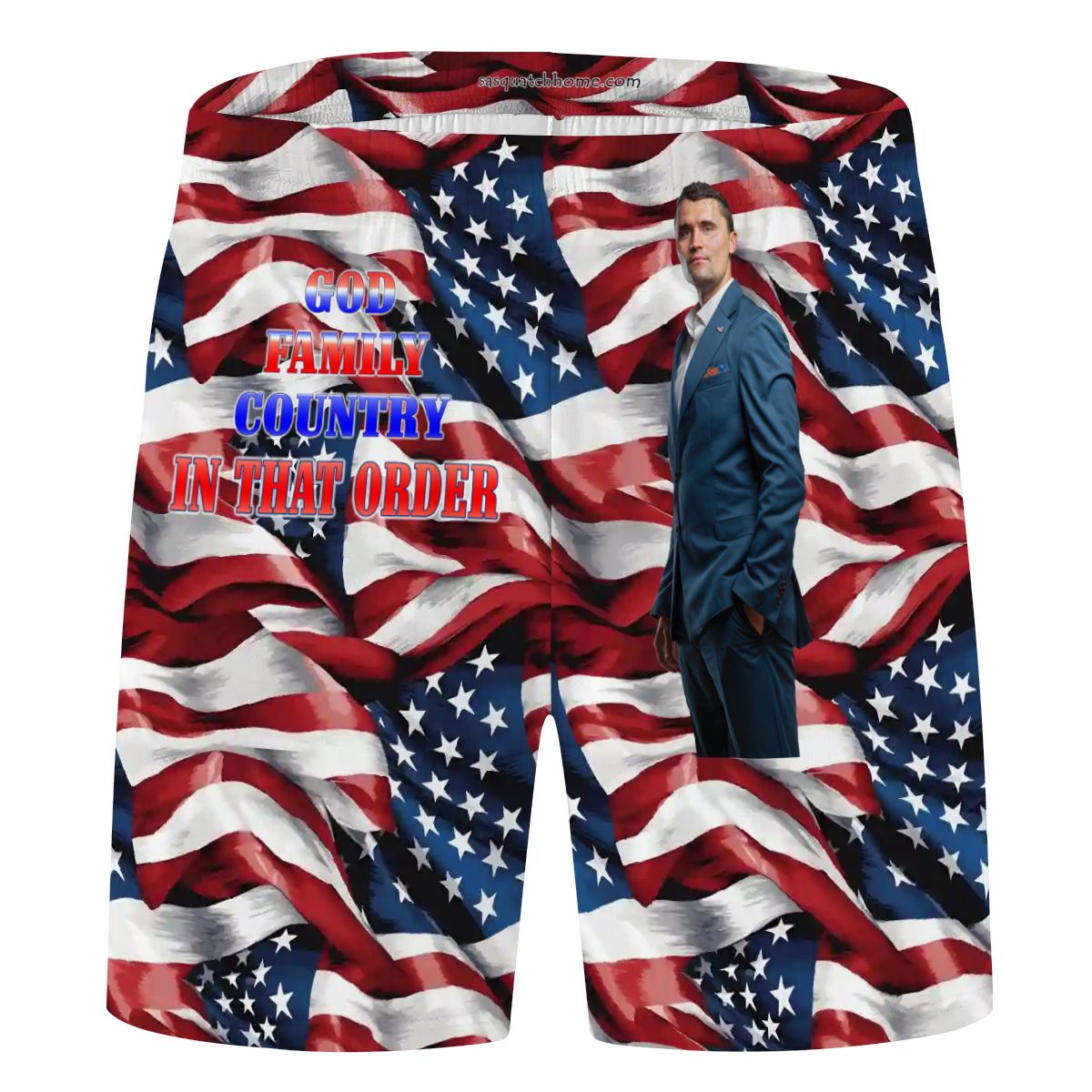 Charlie Kirk Memorial, Men’s Polyester, pocketed, pajama Shorts