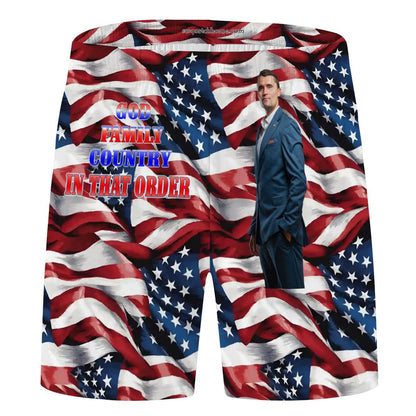 Charlie Kirk Memorial, Men’s Polyester, pocketed, pajama Shorts