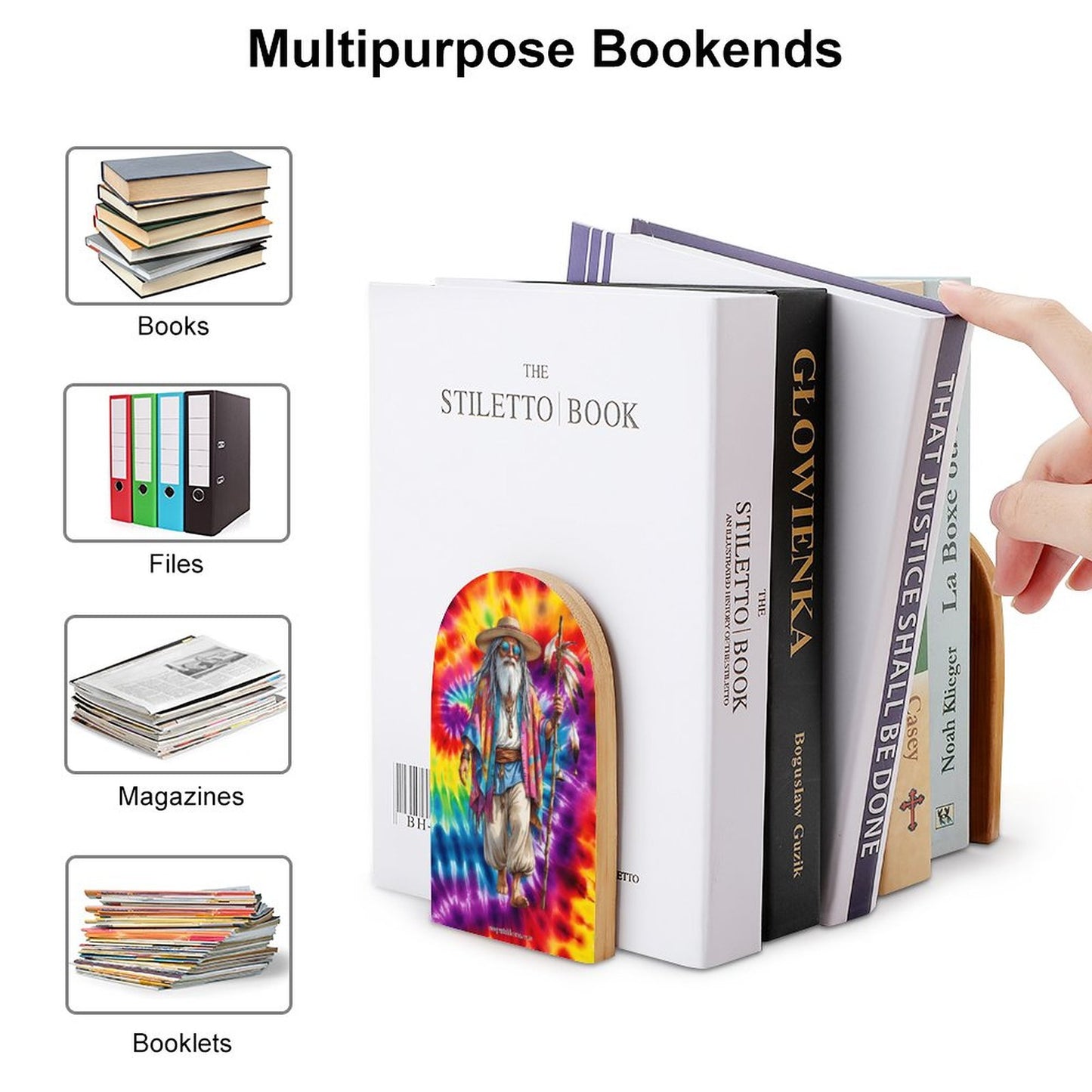 Hippie Dude, Wood Bookends