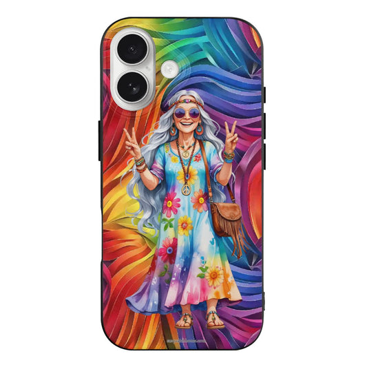 Hippie Lady, iPhone 17 TPU Black Phone Case