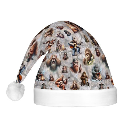 20 Sasquatch Designs, Adult Plush Santa Hat with Light