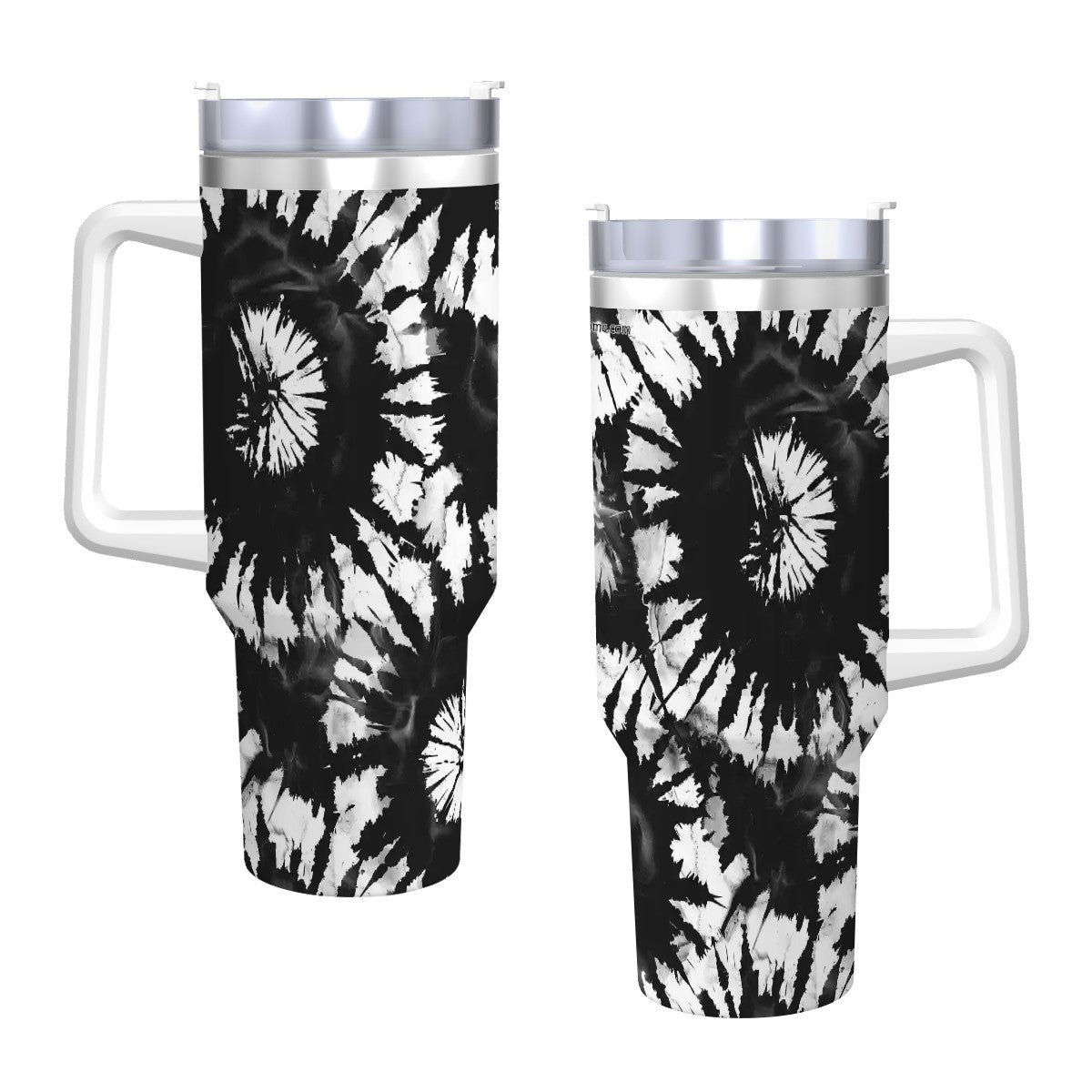 Tie Dye Themed 40 oz Travel Coffee Mugs with a Straw
