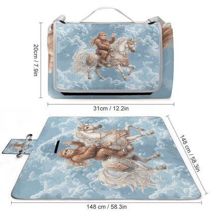 Foldable Zipper Picnic Mat- Blanket 58”x58” w/ Carry Straps