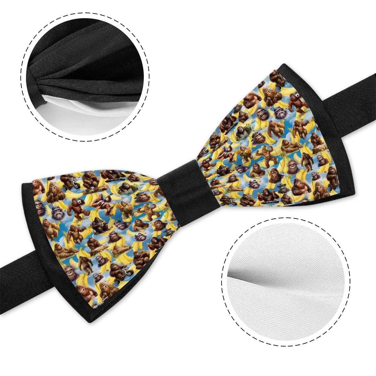 Bigfoot, Sasquatch, Bananas, Polyester BowTie
