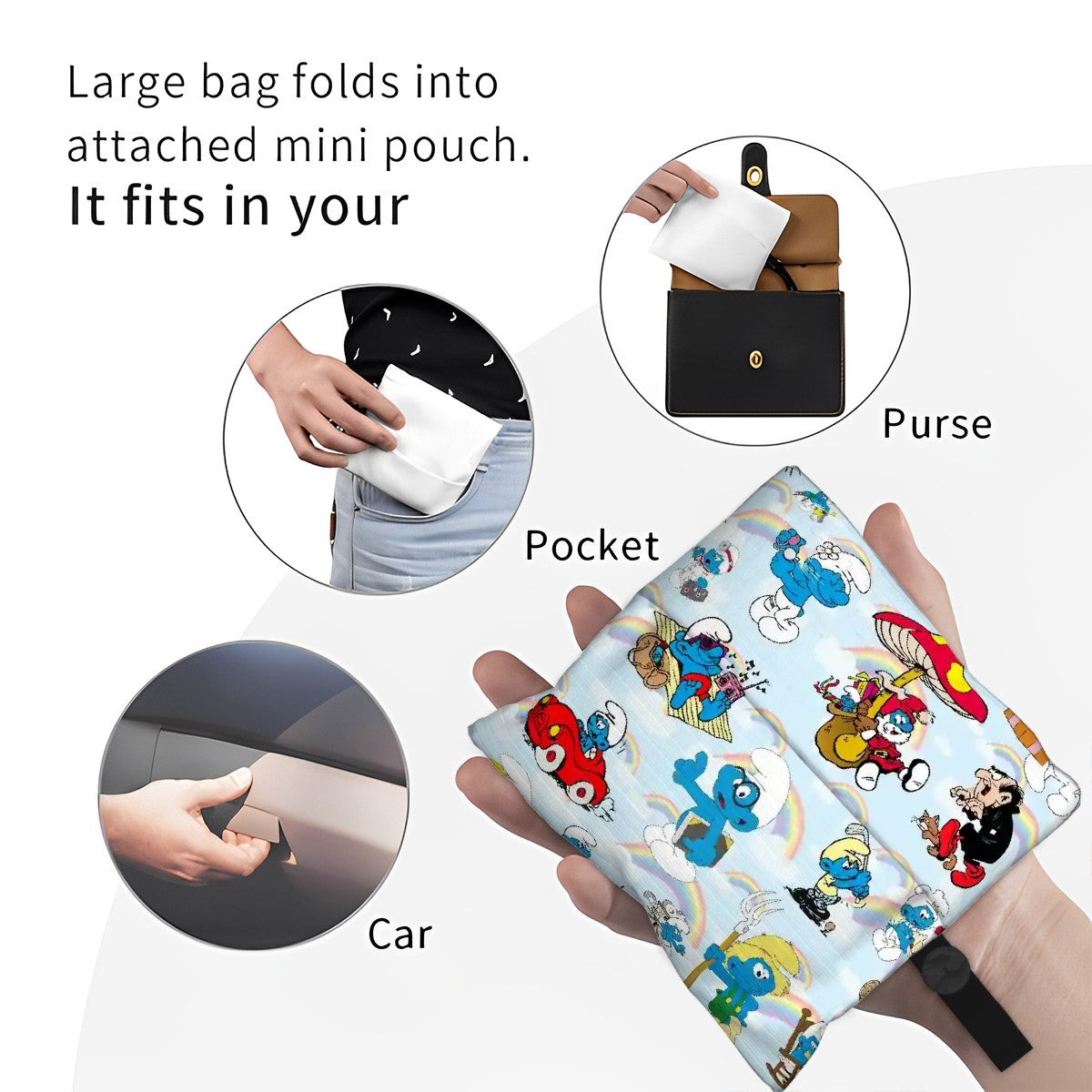 20 Misc Designs, Reusable, Folding Grocery Bags