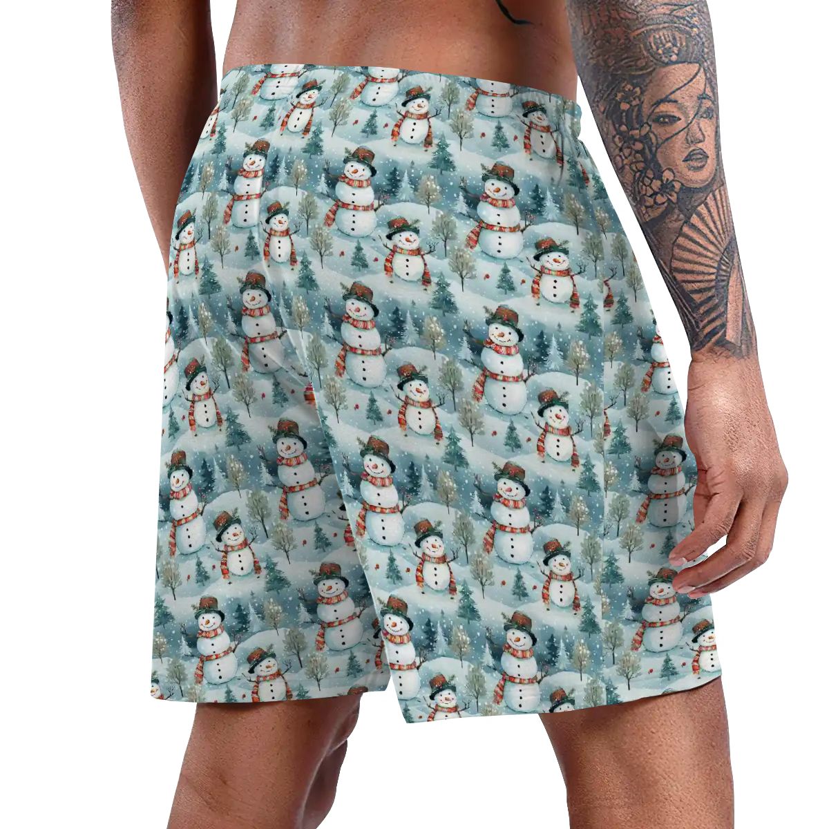 Naughty Bigfoot / Sasquatch, Men’s Polyester, pocketed, pajama Shorts