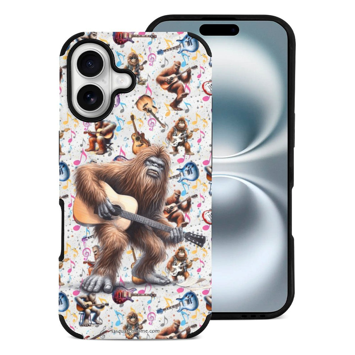 Bigfoot / Sasquatch Playing Guitar, Microfiber iPhone 16 Cases