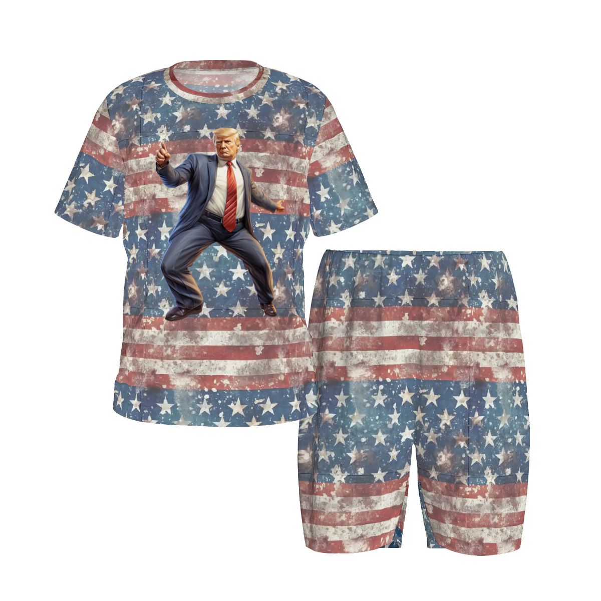Children’s 2 Piece Short Pajama Set, Donald Trump Dancing