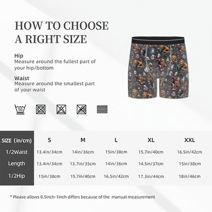 Sasquatch / Bigfoot Themed Men's Silky Polyester Extended Boxer Briefs Underwear
