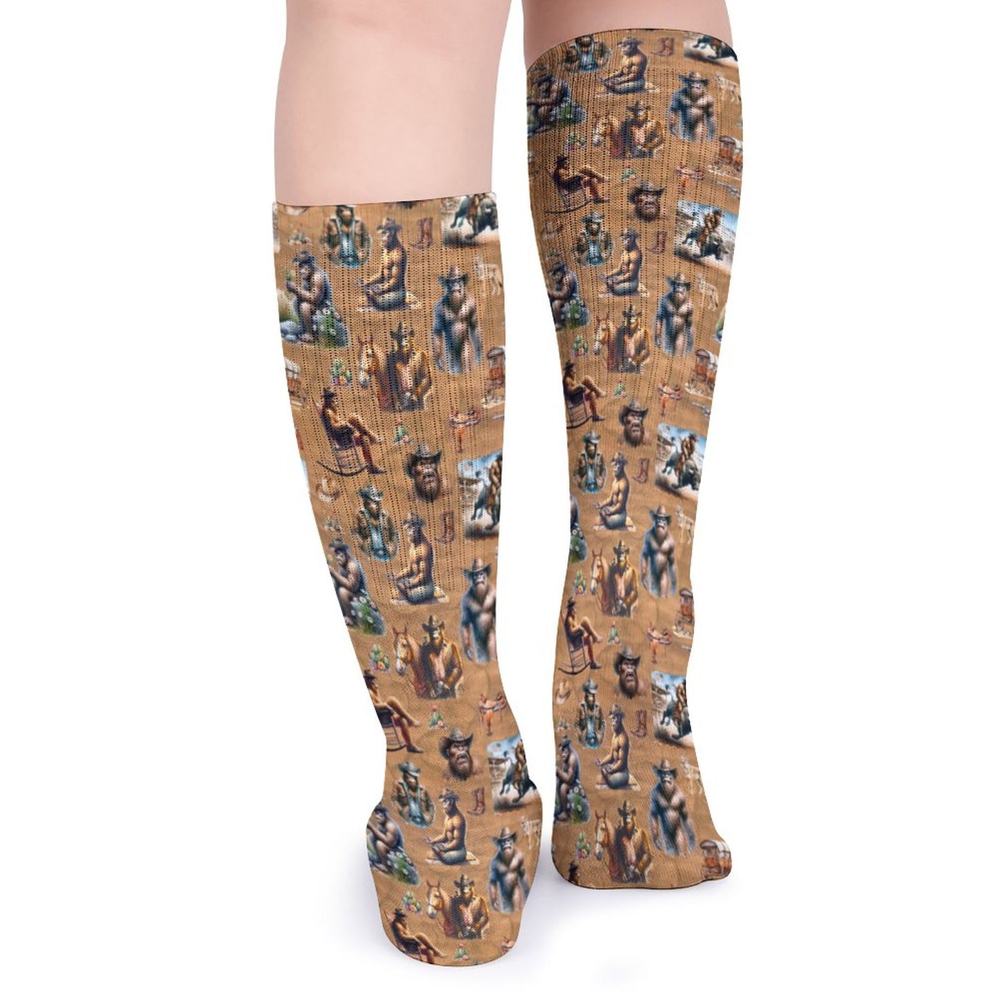 20 Bigfoot / Sasquatch Designs, 15.5 Inch Tube Socks