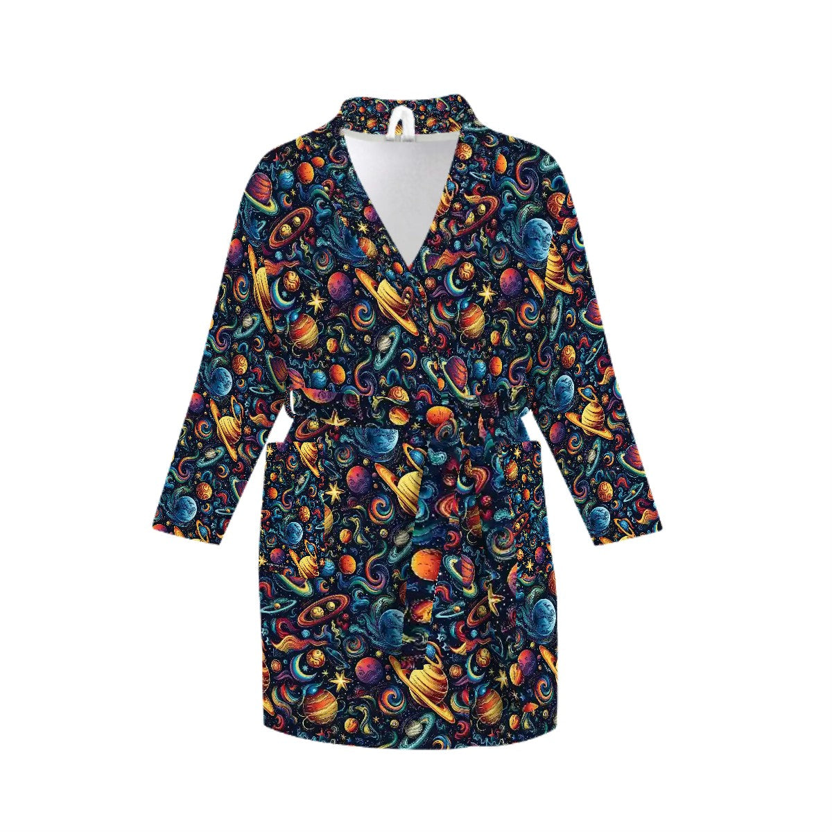 12 BEAUTIFUL Outer Space Designs, Women’s Bath Robe 33.5” Long