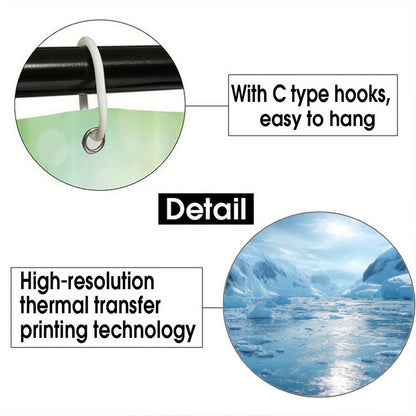 Arctic Beauty Waterproof Polyester Shower Curtain – Made in the USA – 70.8x70.8”