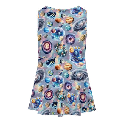 Mystical Design Themed Girls Polyester Sleeveless Dress