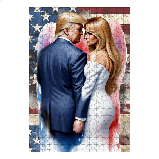 Donald & Melania Trump 300pcs Wooden Vertical Jigsaw Puzzle