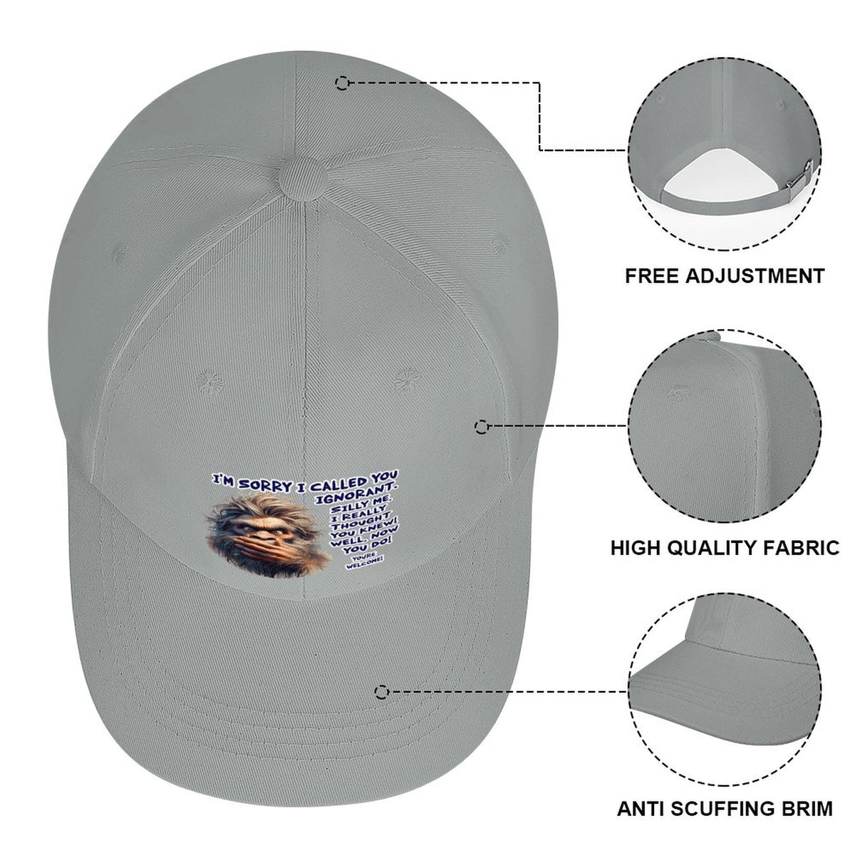 Bigfoot / Sasquatch “I'm sorry I called..", Baseball Cap – 8 Colors