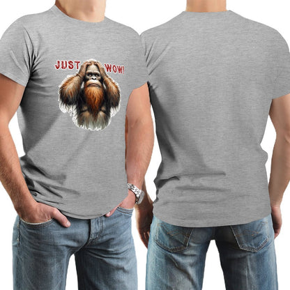 Sasquatch / Bigfoot "just Wow", Cotton Short Sleeve T-shirt