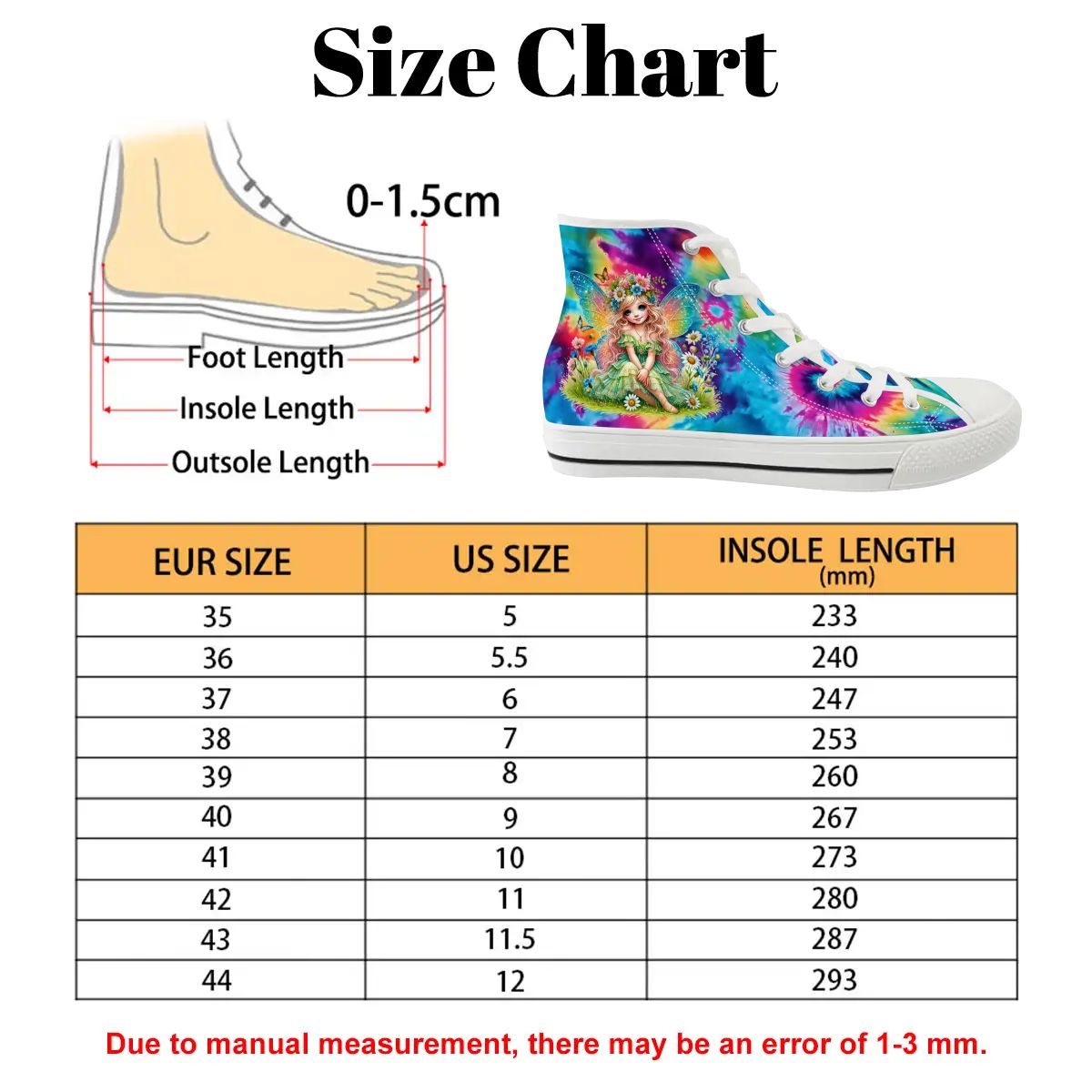 Fairies on Tie Dye, Women's High Top Canvas Shoes