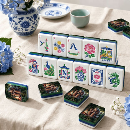 Sasquatch Guitar Fire Chinoiserie Chic American Mahjong Tiles