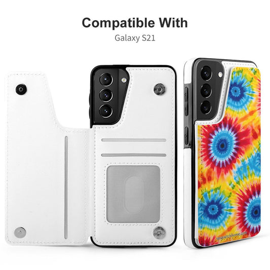 Samsung  S21 Ultra, Phone Case / Flip Cover Wallet - Tie Dye 19 Designs