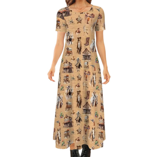 20 Misc Designs Crew Neck Short Sleeve Maxi Dress
