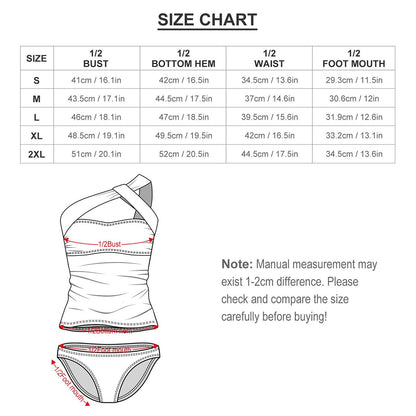 10 Animal Designs, Women One-Shoulder Tankini, Two Piece