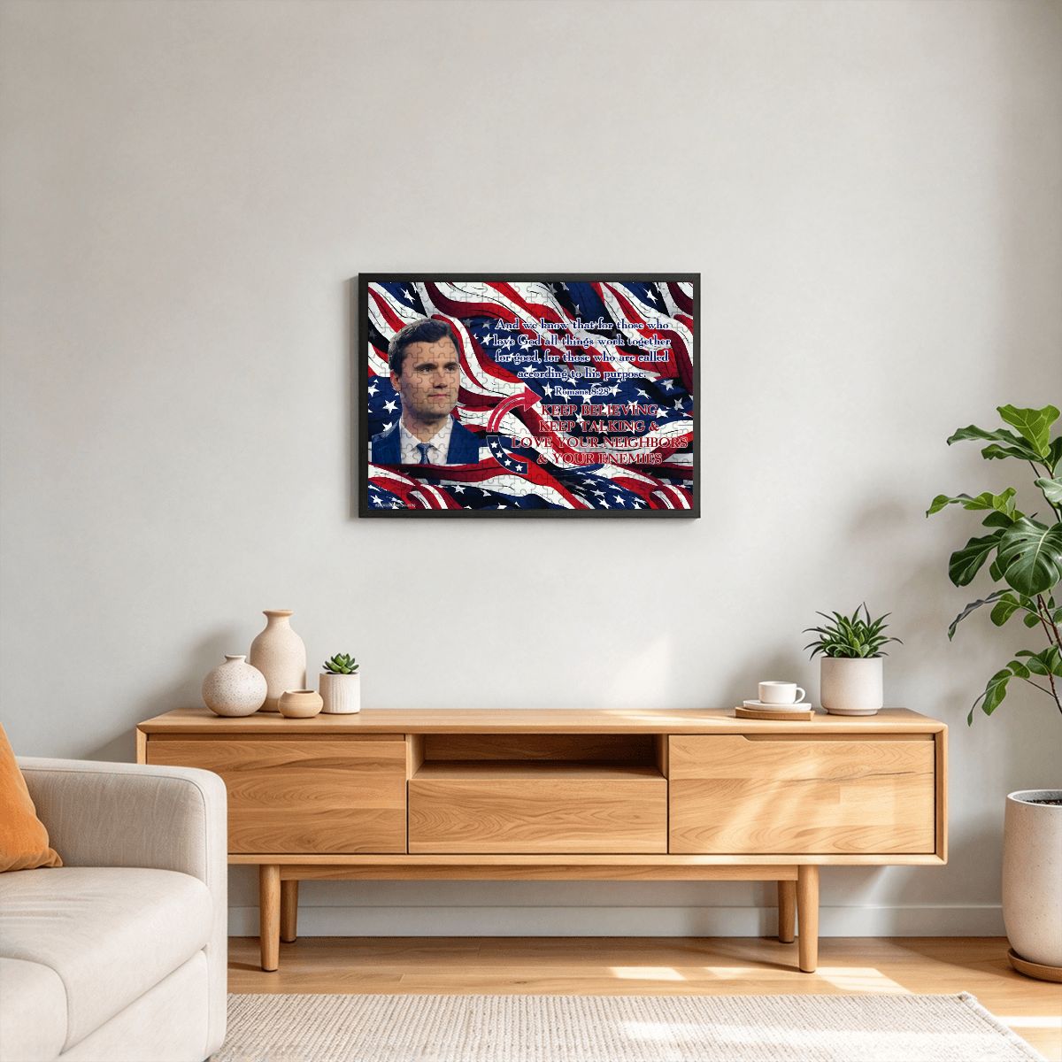 Charlie Kirk 300pcs Horizontal Wooden Jigsaw Puzzles